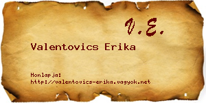 Valentovics Erika névjegykártya