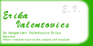 erika valentovics business card